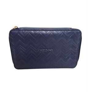 Missoni For Delta Navy Zip Around Cosmetic Toiletry Case Unisex